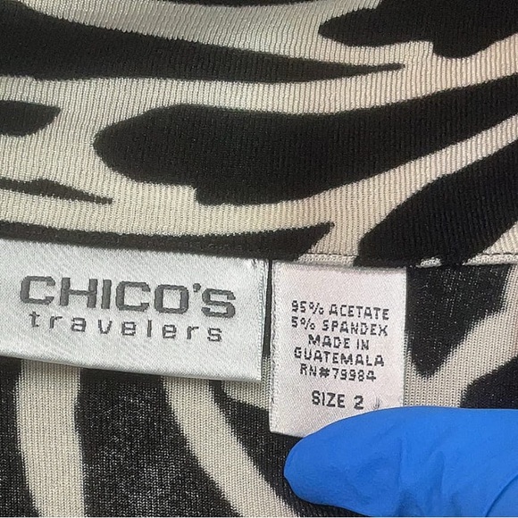 Chico's Black and Cream Patterned Dress - Picture 2 of 3